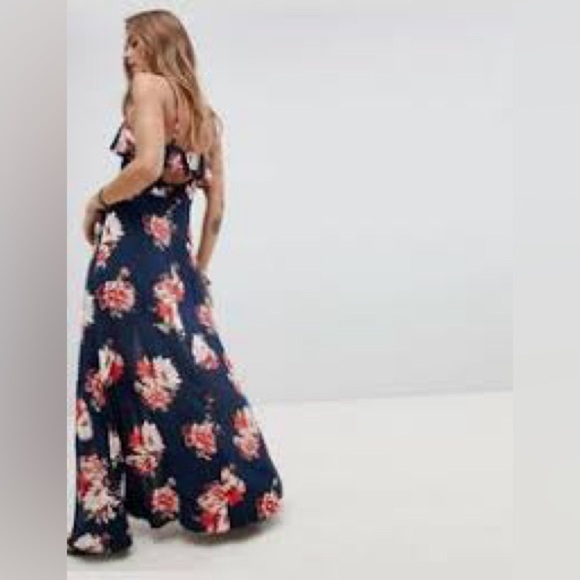 NWT Band of Gypsies Floral Ruffle Sundress Size S Boho Flowy Blue - Picture 2 of 11